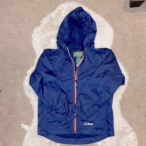 LL Bean Boys Sz 8 Rain jacket Blue
